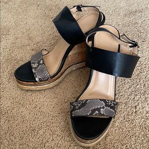 Snake Print Wedges
